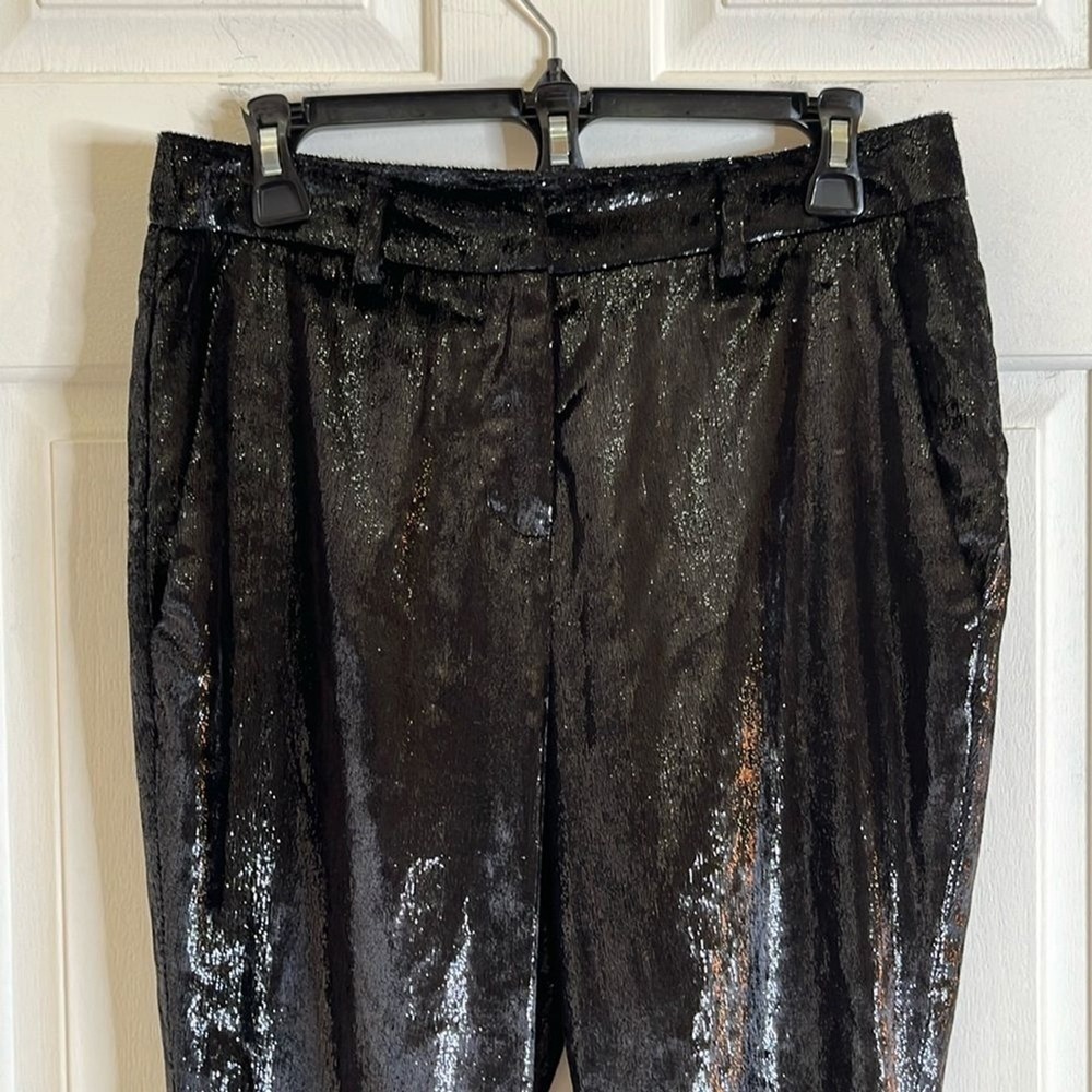 ba&sh Kodi Noir Pants Women's size 4 Glitter Shimmer Sparkles Night Out - Picture 5 of 16